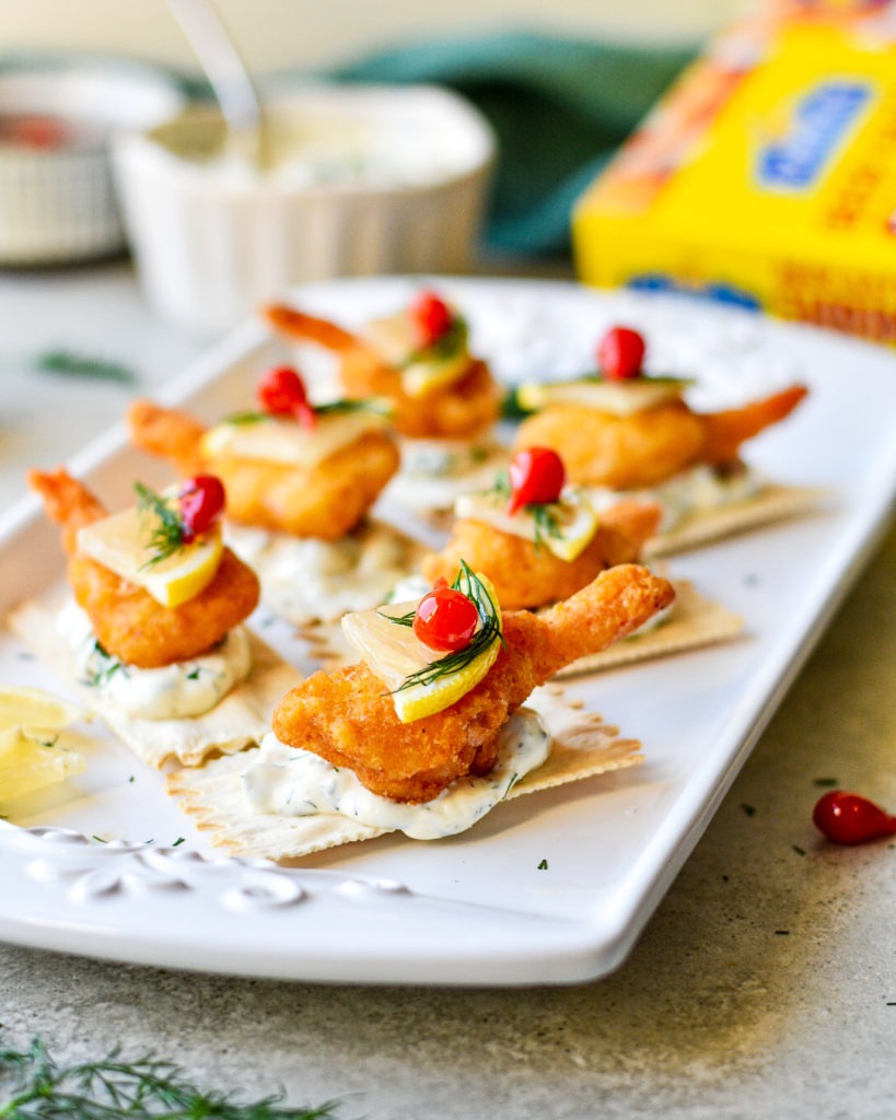 beer batter shrimp with tartar sauce