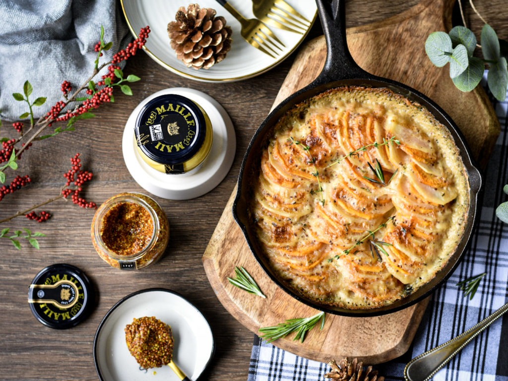 Two-Potato Gratin with Maille Mustard