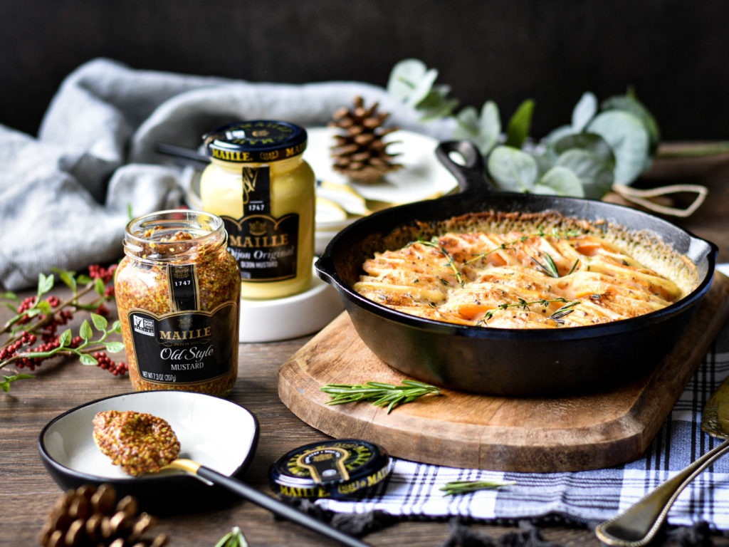 Two-Potato Gratin with Maille Mustard