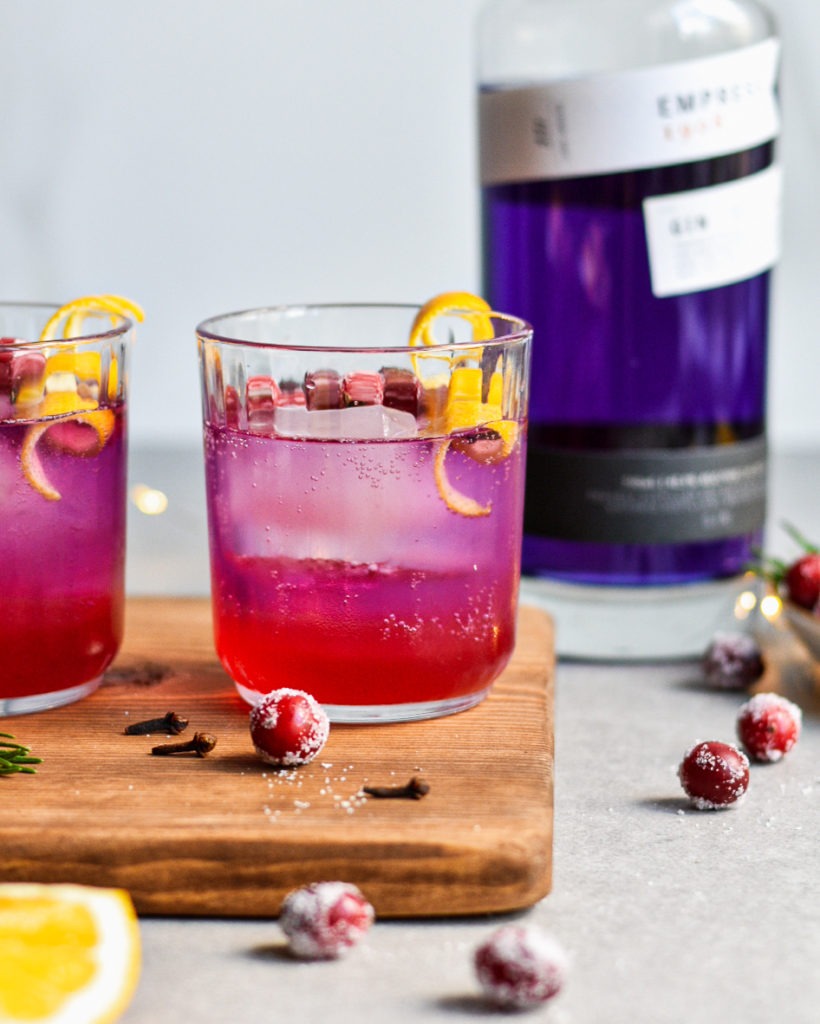 Spicy Cranberry Orange Gin Cocktail