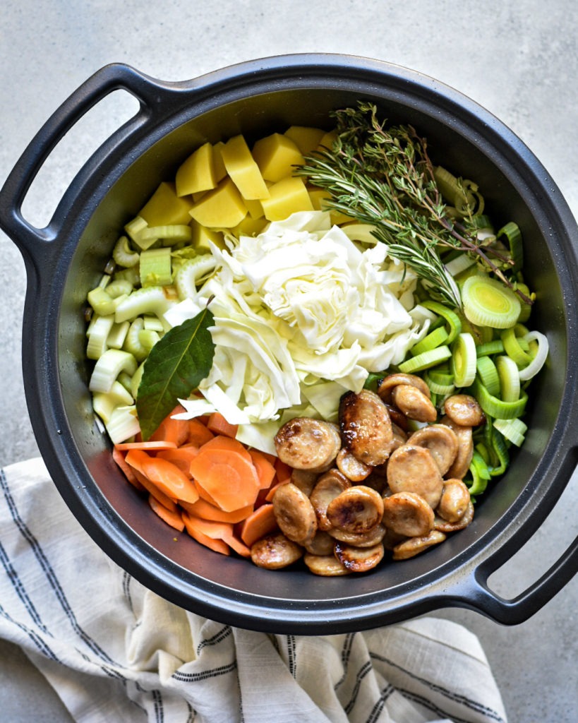 Chicken Sausage and Cabbage Soup