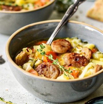 Chicken Sausage and Cabbage Soup