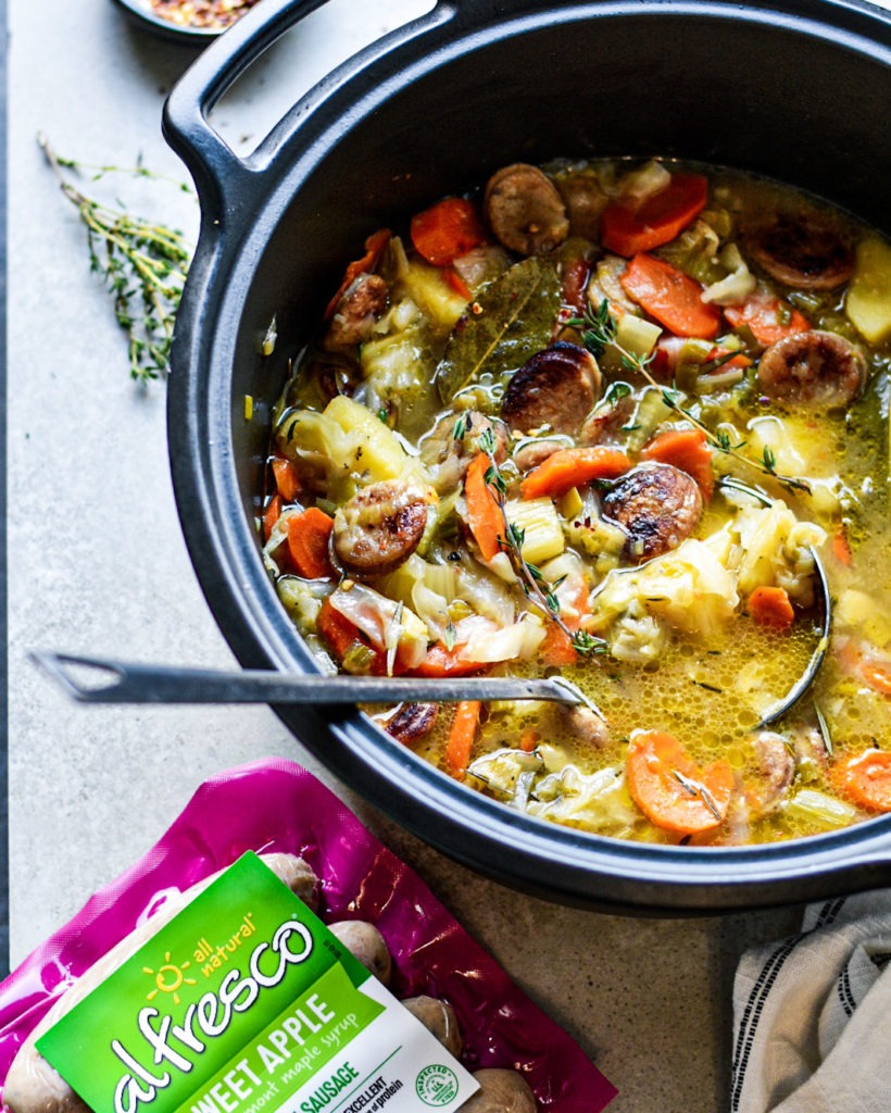 Chicken Sausage and Cabbage Soup