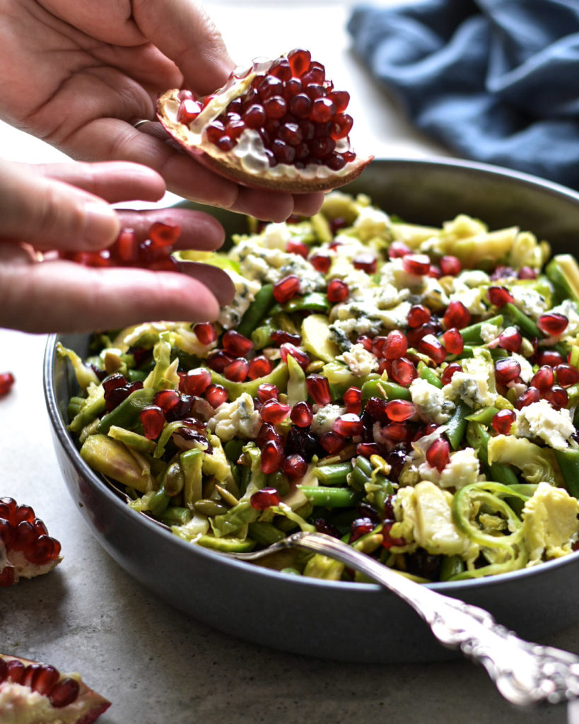 Festive Brussels Sprouts and Green Bean Salad