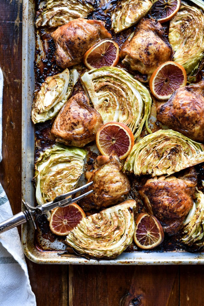 Sheet Pan Orange Glazed Chicken and Cabbage