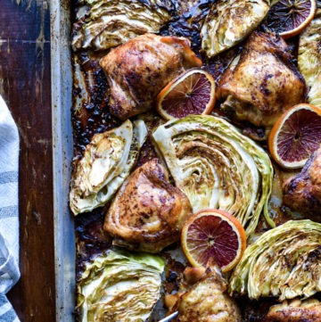 Sheet Pan Orange Glazed Chicken and Cabbage