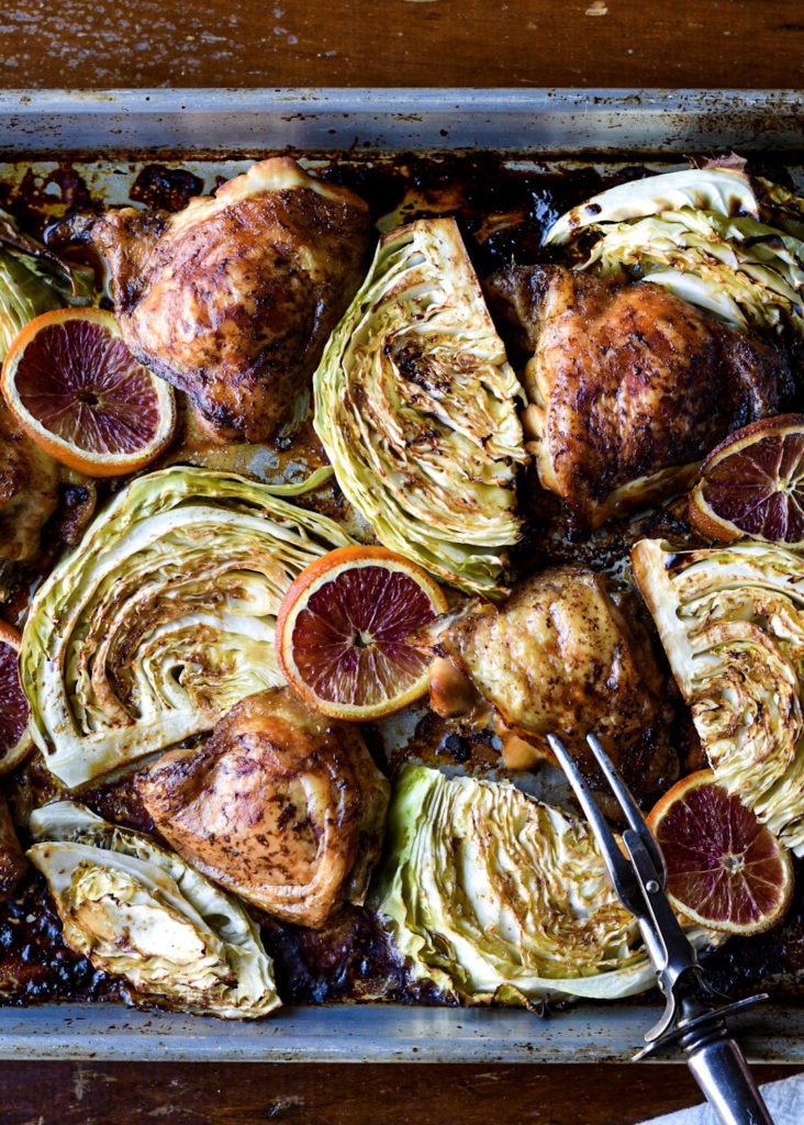 Sheet Pan Orange Glazed Chicken and Cabbage