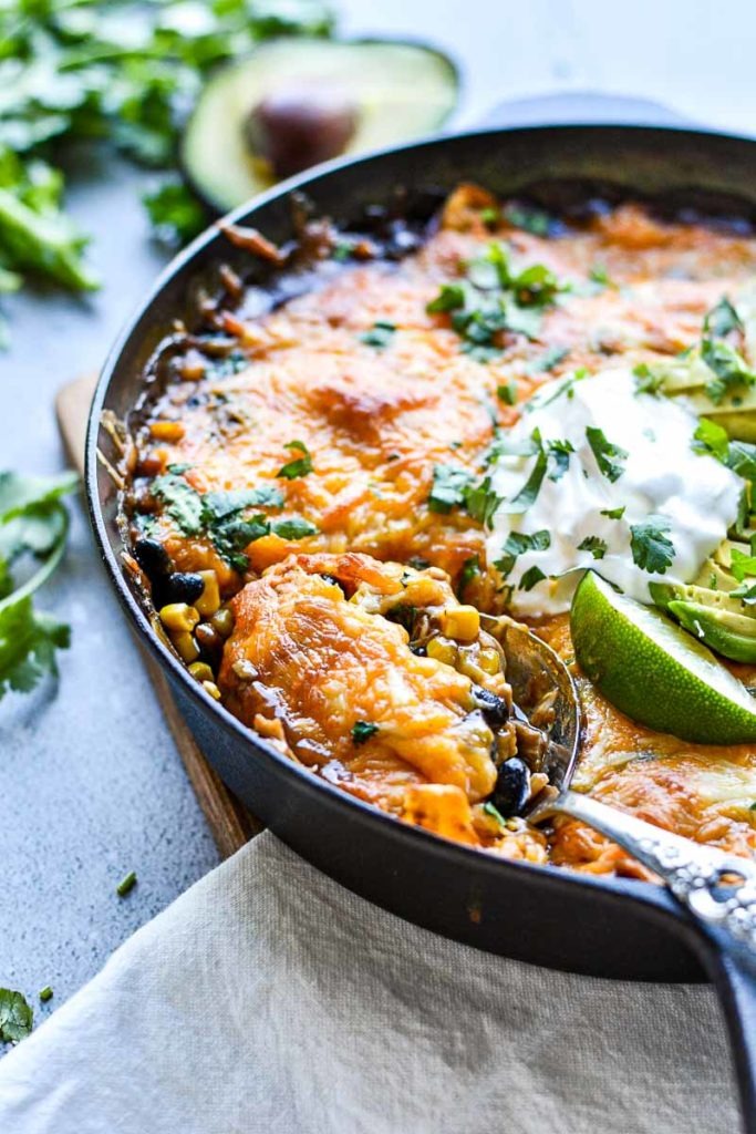 Easy Chicken Enchilada Skillet