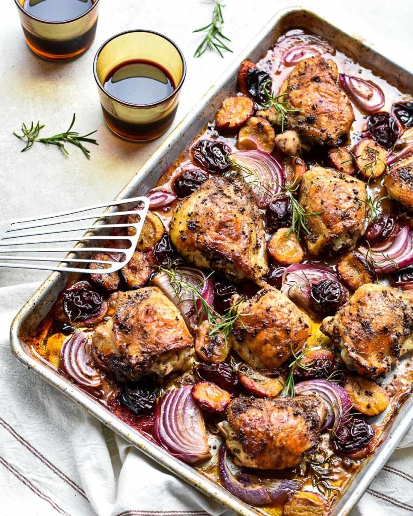 Sheet Pan Chicken and Plums
