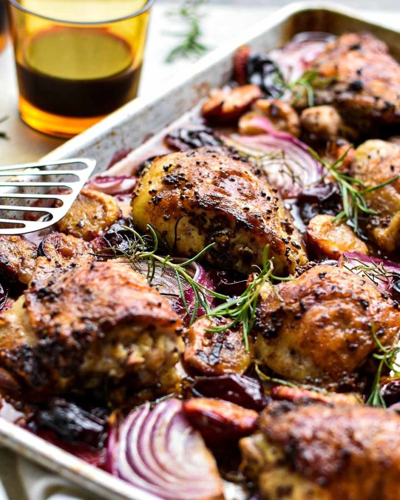 Sheet Pan Chicken and Plums