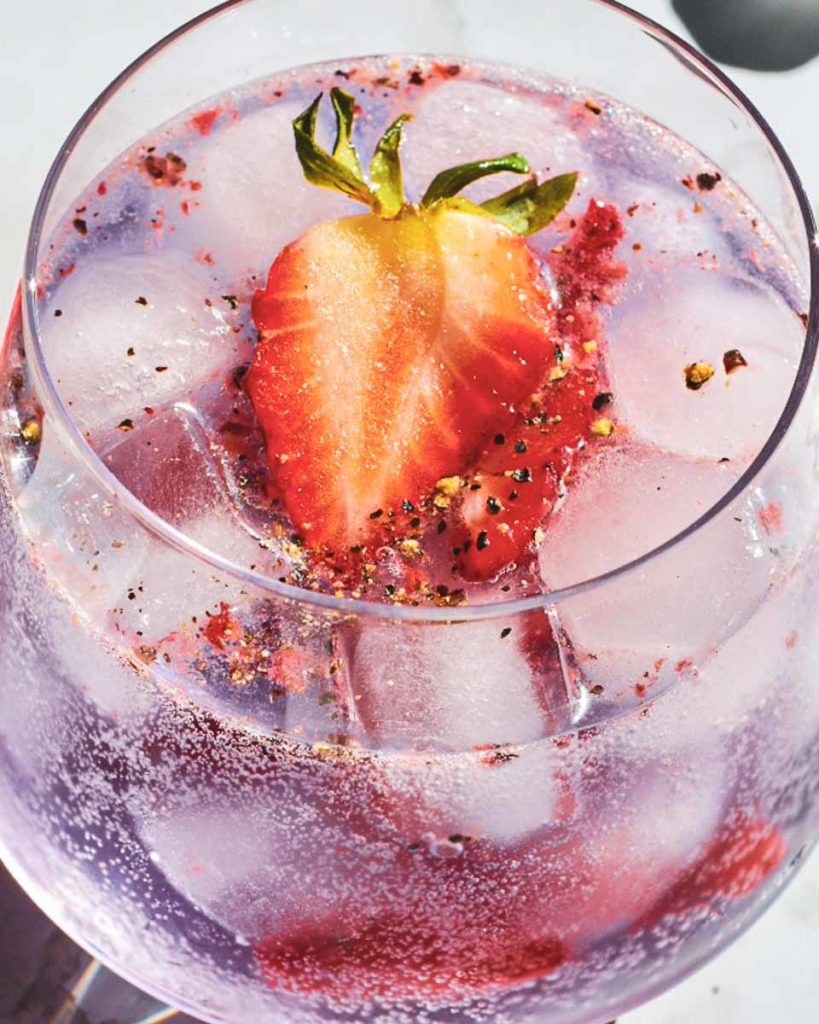 Strawberry Black Pepper Gin and Tonic