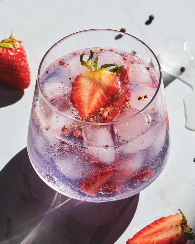 Strawberry Black Pepper Gin and Tonic