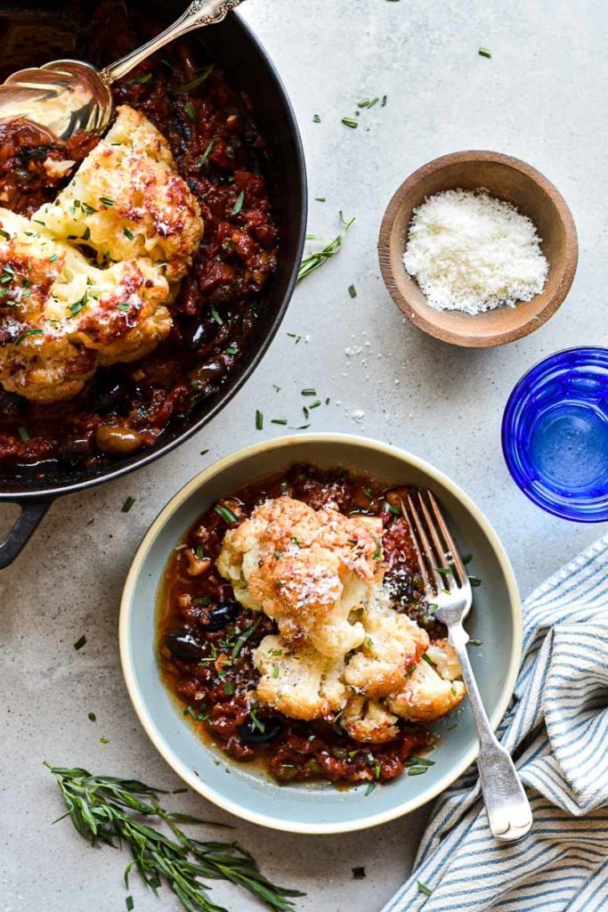 Roasted Cauliflower Puttanesca