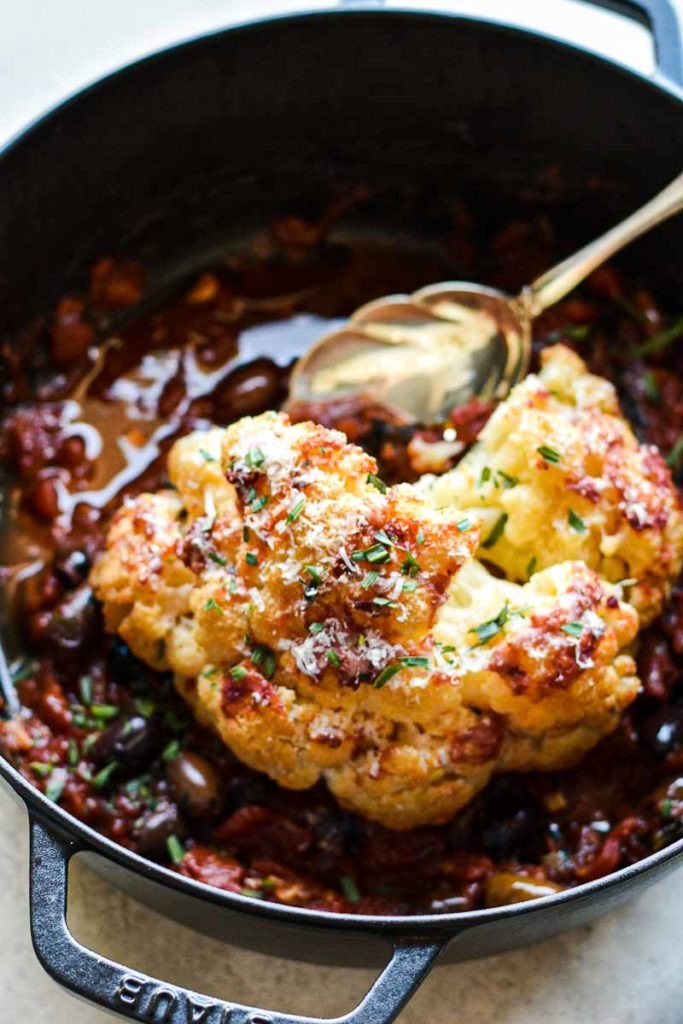Roasted Cauliflower Puttanesca