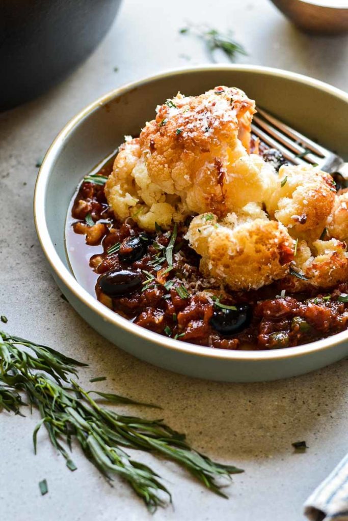 Roasted Cauliflower Puttanesca