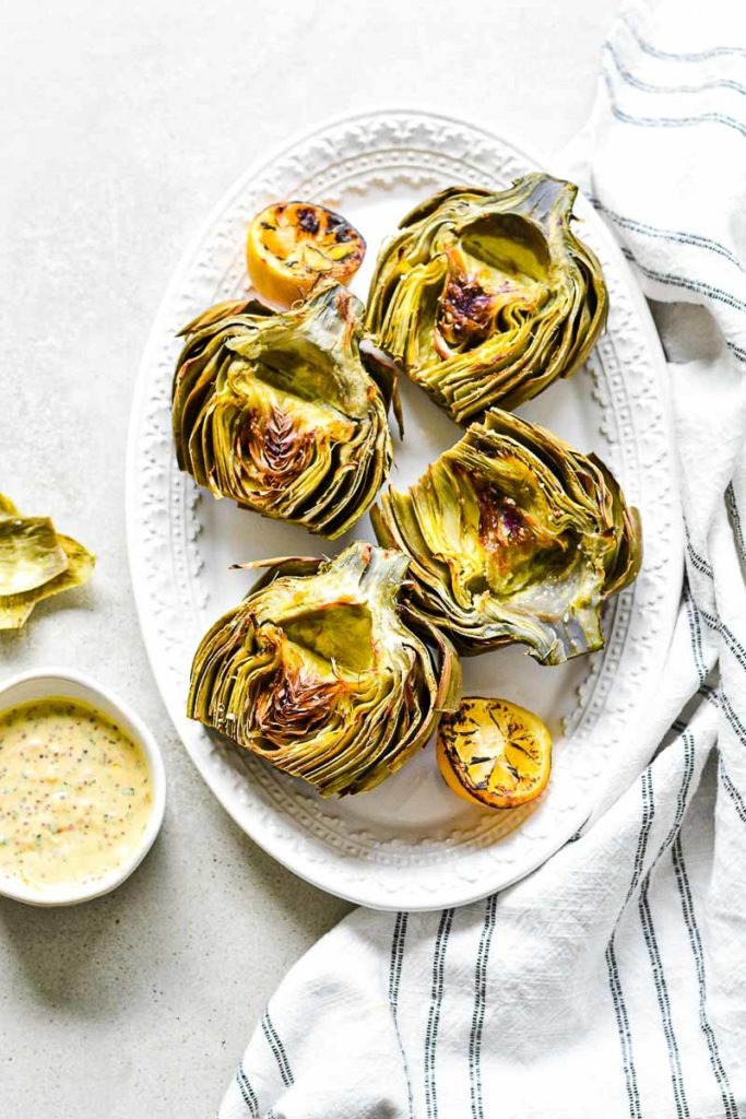 Easy Artichokes with Mustard Vinaigrette