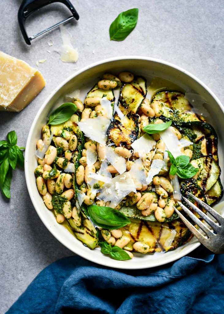 Zucchini and White Bean Pesto Salad