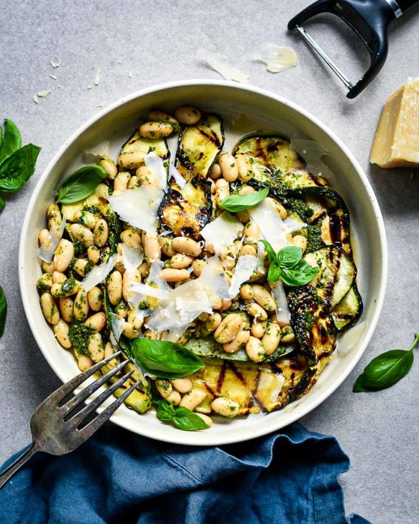 Zucchini and White Bean Pesto Salad
