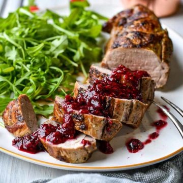 Roasted Pork Tenderloin with Raspberry Jalapeno Sauce