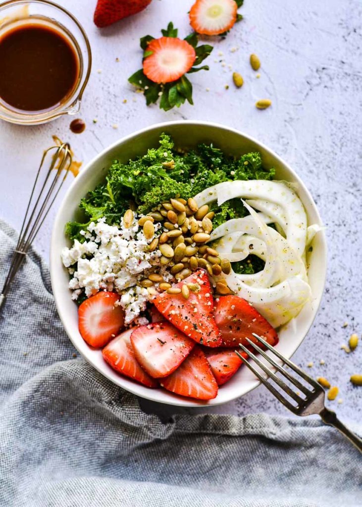 Summer Strawberry and Kale Salad