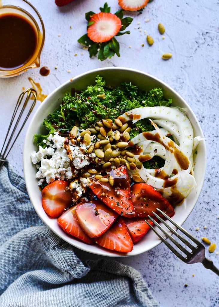 Summer Strawberry and Kale Salad