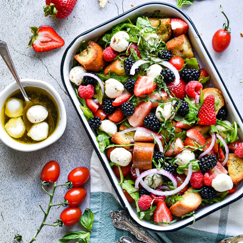 Summer Panzanella Berry Salad