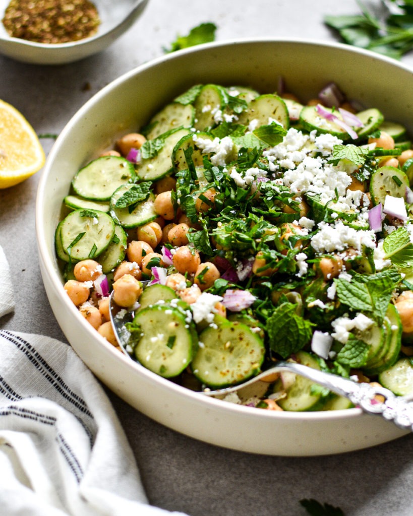 Easy Cucumber Salad with Chickpeas
