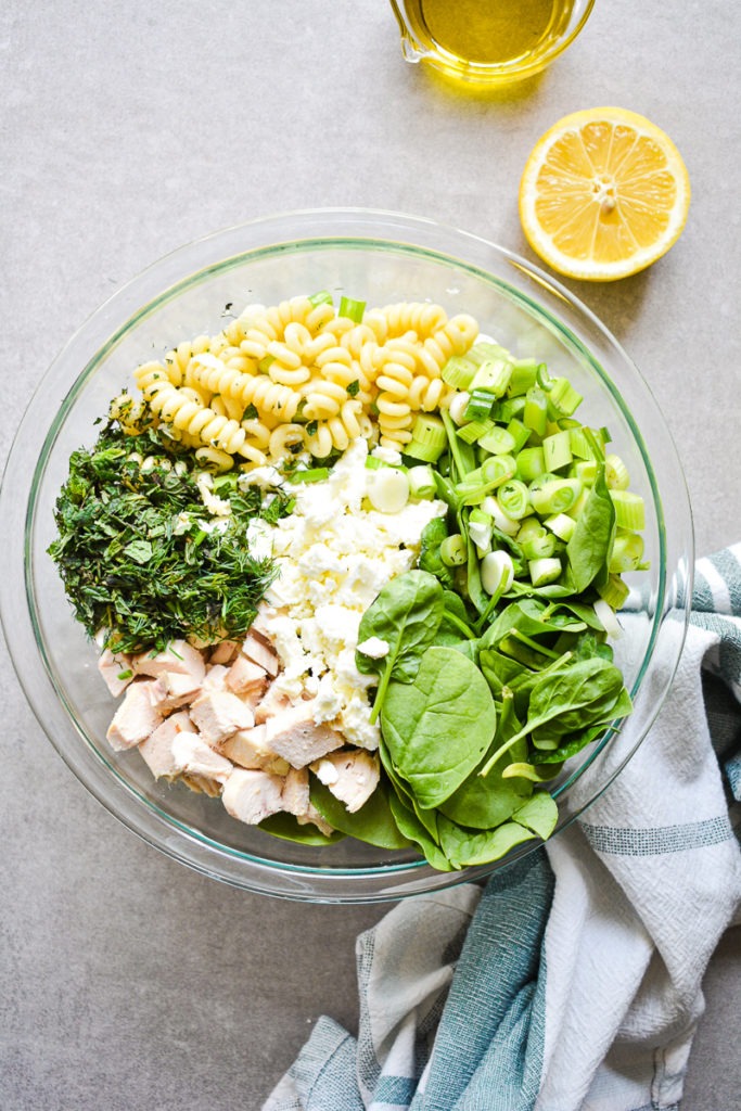 Easy Spanakopita Pasta Salad