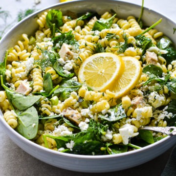 Easy Spanakopita Pasta Salad