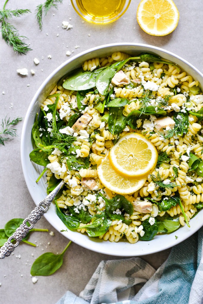 Easy Spanakopita Pasta Salad