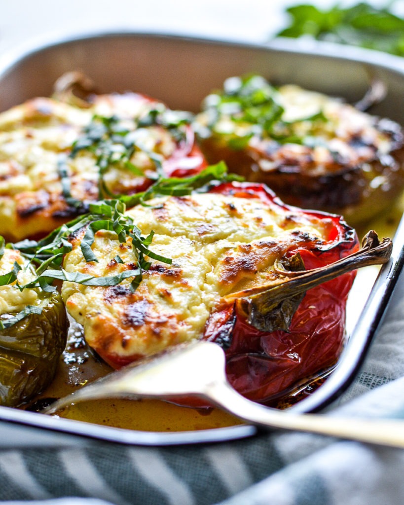 Roasted Ricotta Stuffed Bell Peppers
