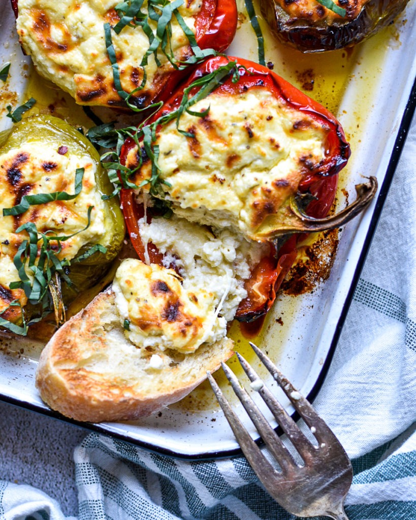Roasted Ricotta Stuffed Bell Peppers