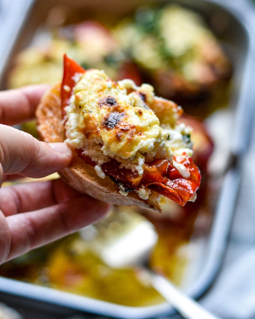 Roasted Ricotta Stuffed Bell Peppers