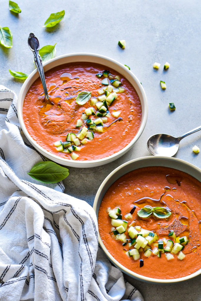 Summer Strawberry Gazpacho Soup