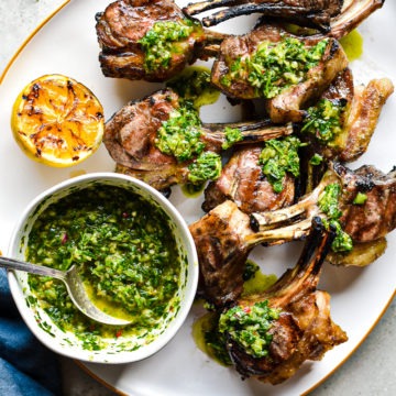 Grilled Lamb Chops with Chimichurri Sauce