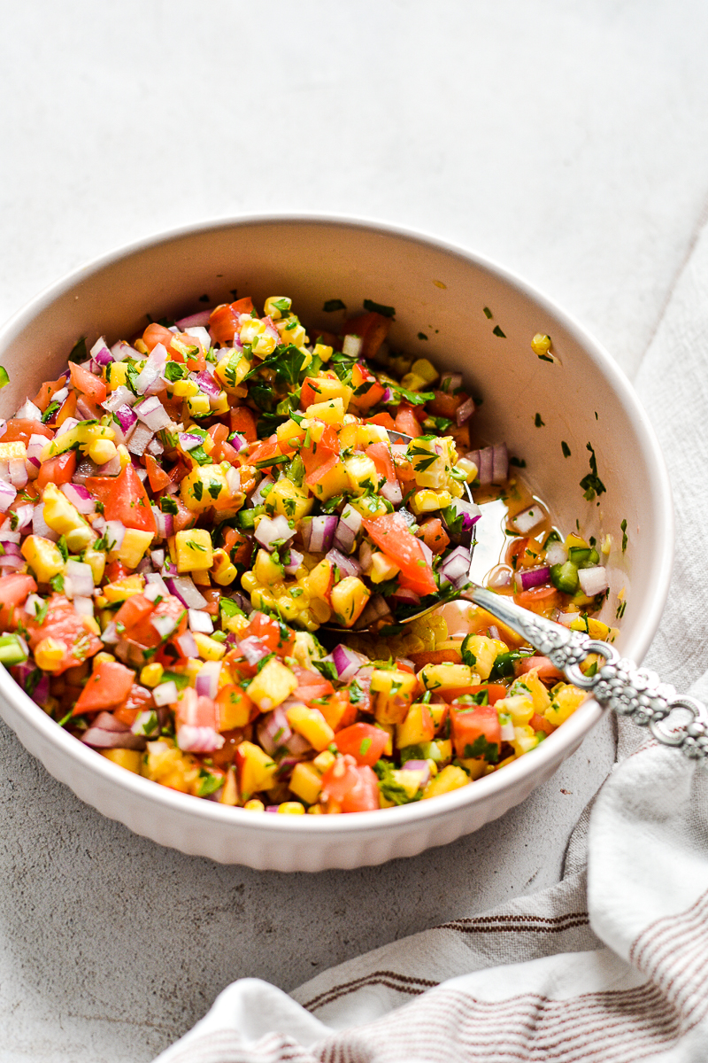 Chili Lime Baked Salmon with Peach Salsa