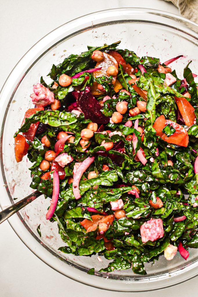 View of the salad mixed.