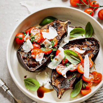 Roasted Balsamic Eggplant Bruschetta