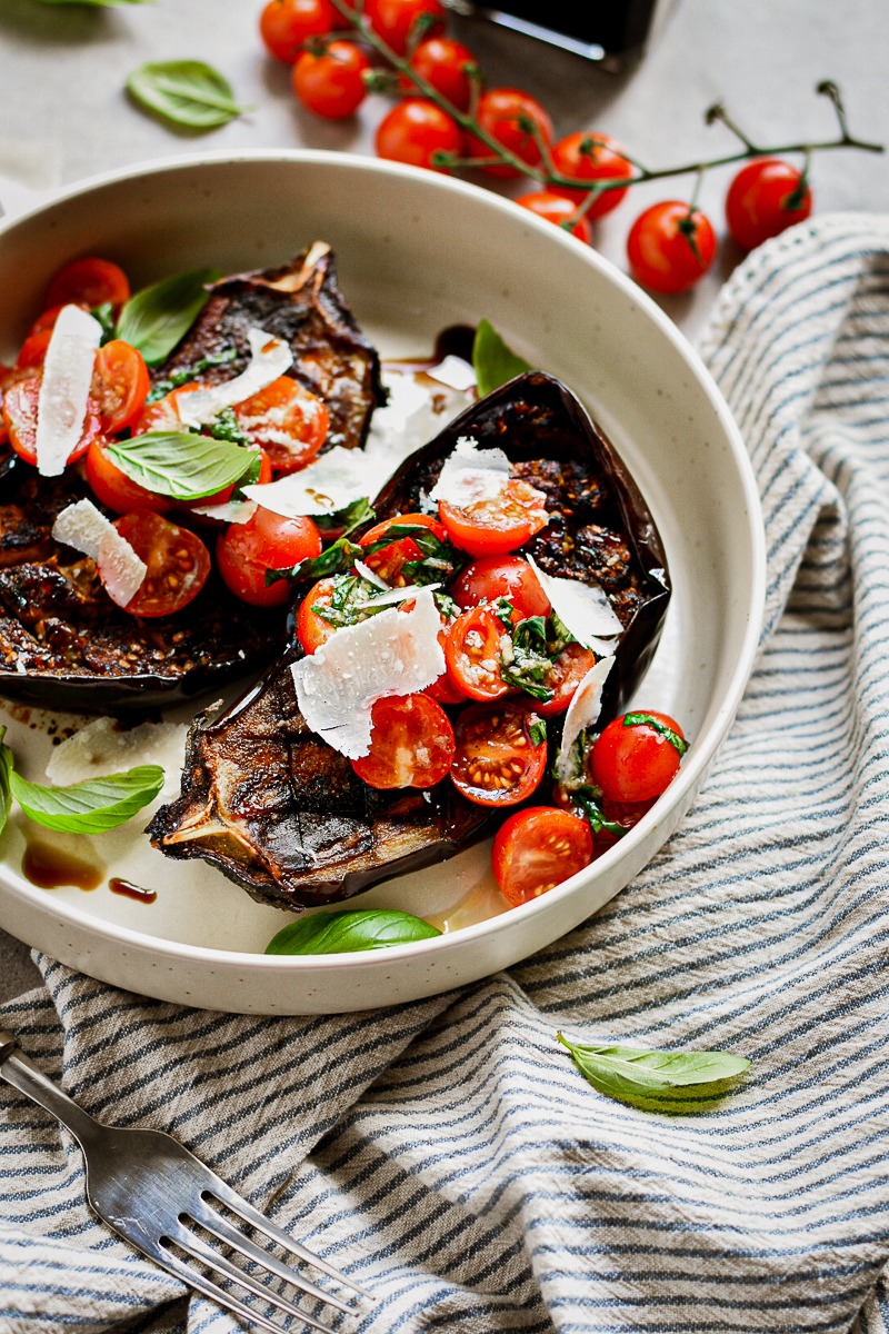 Roasted Balsamic Eggplant Bruschetta