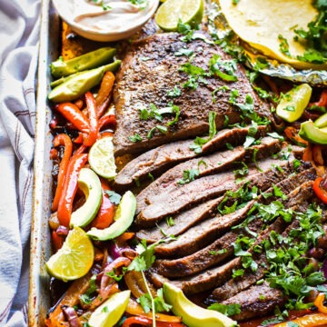 Sheet Pan Flank Steak Fajitas