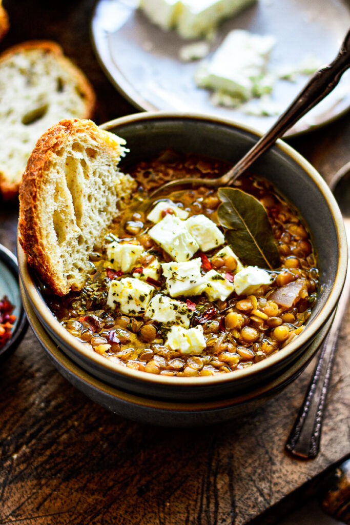Basic Lentil Soup with Feta