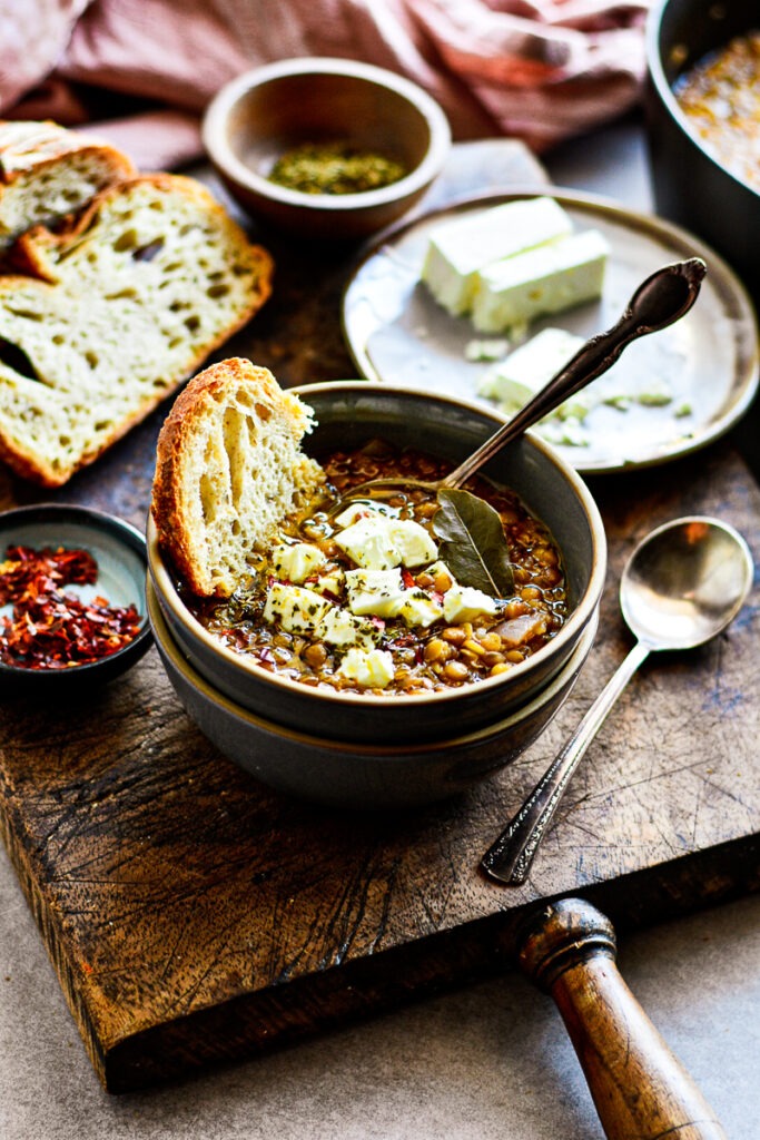 Basic Lentil Soup with Feta