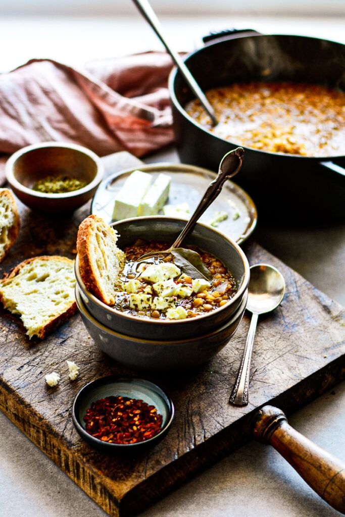 Basic Lentil Soup with Feta