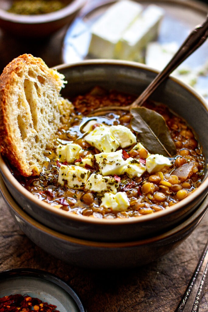 Basic Lentil Soup with Feta