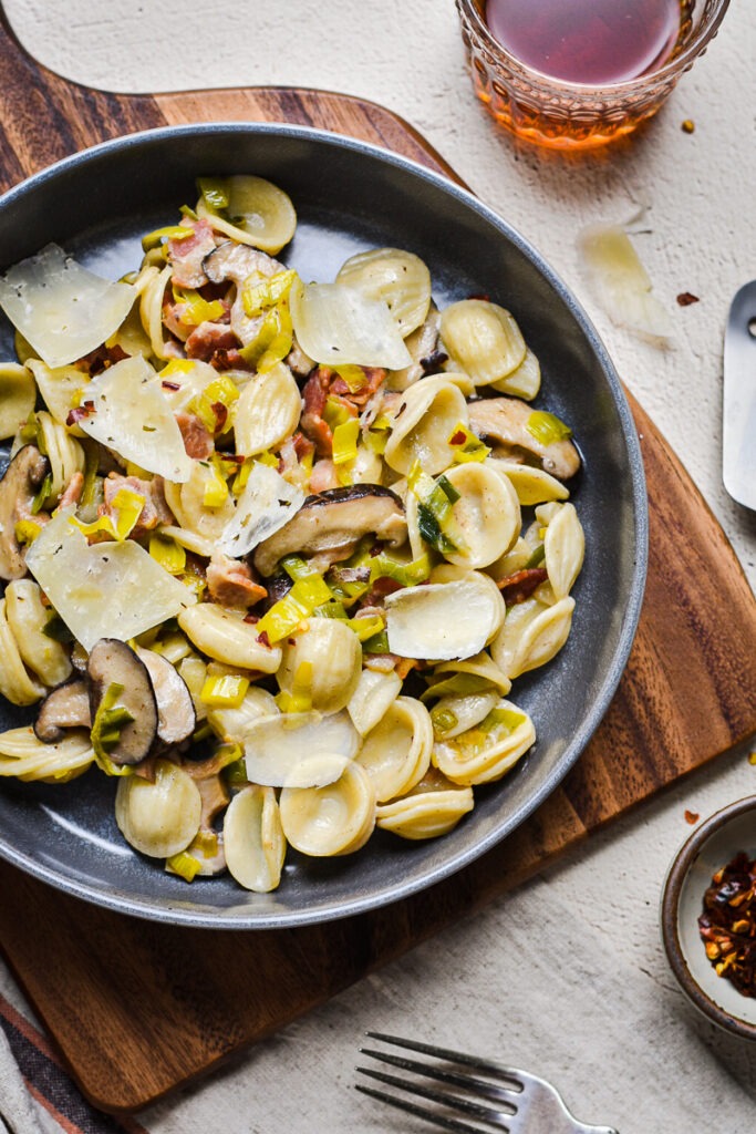 Mushroom and Leek Orecchiette