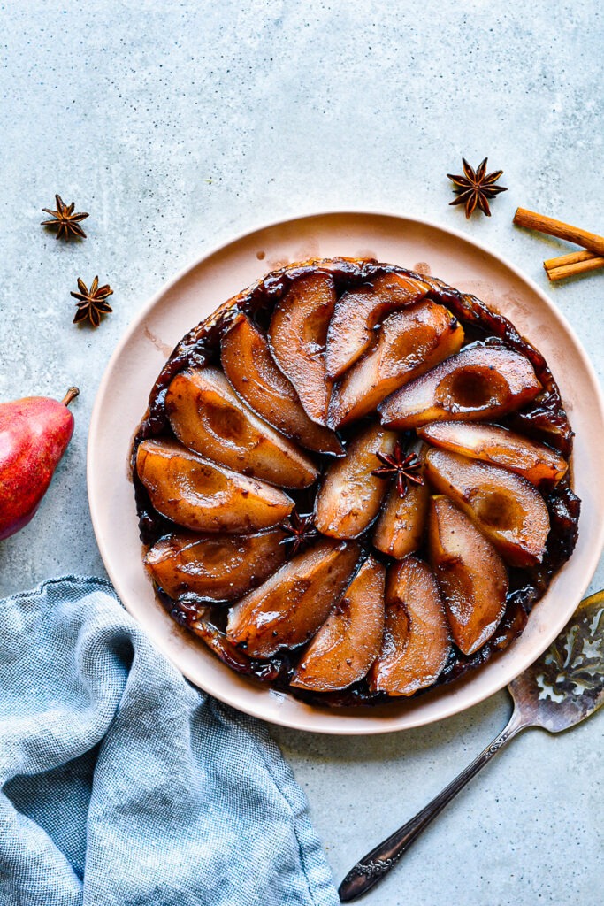 Red Wine Pear Tart Tatin