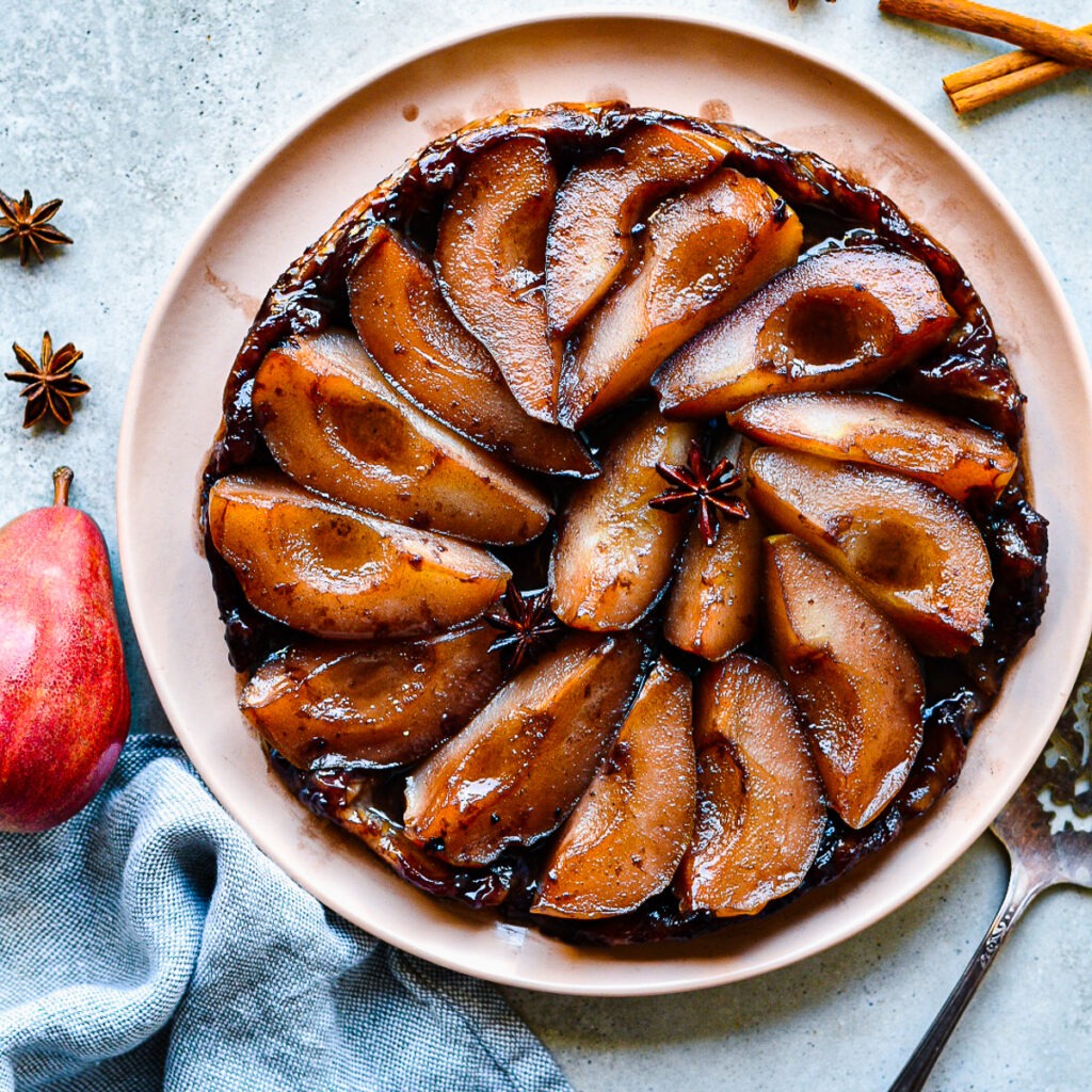 Red Wine Pear Tart Tatin