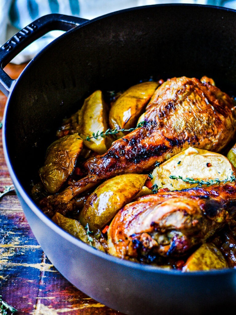 Braised Turkey Legs with Apples