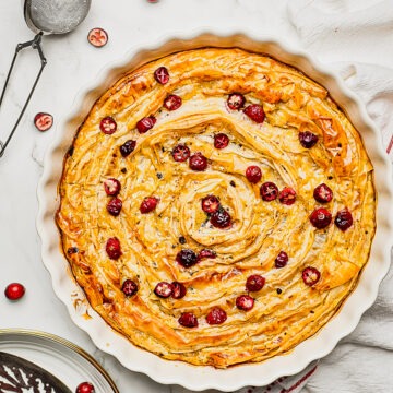 Eggnog Ruffle Cranberry Pie