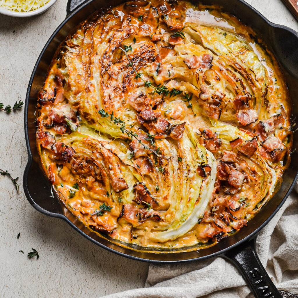 Cabbage and Bacon Gratin